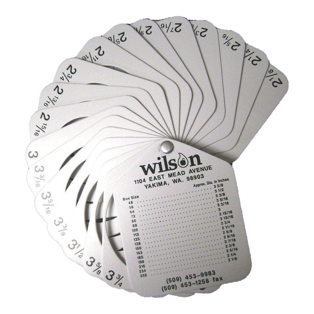 Apple Sizing Cards Individual —