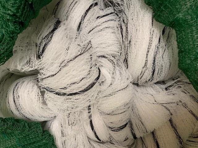 Orchard Valley Supply Bird Netting - Knitted/Woven 17' x 2500' - White w/ Black Stripe