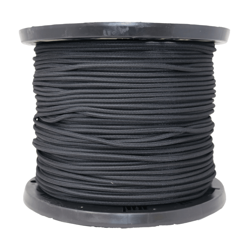 Orchard Valley Supply 7/32" Polyester Bungee Shock Cord - 1,000'/Roll Black