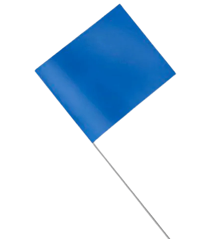 Orchard Valley Supply Marking Flag with Metal Rod 100/Bundle Blue