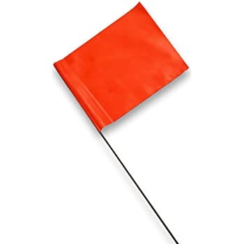 Orchard Valley Supply Marking Flag with Metal Rod 100/Bundle Orange