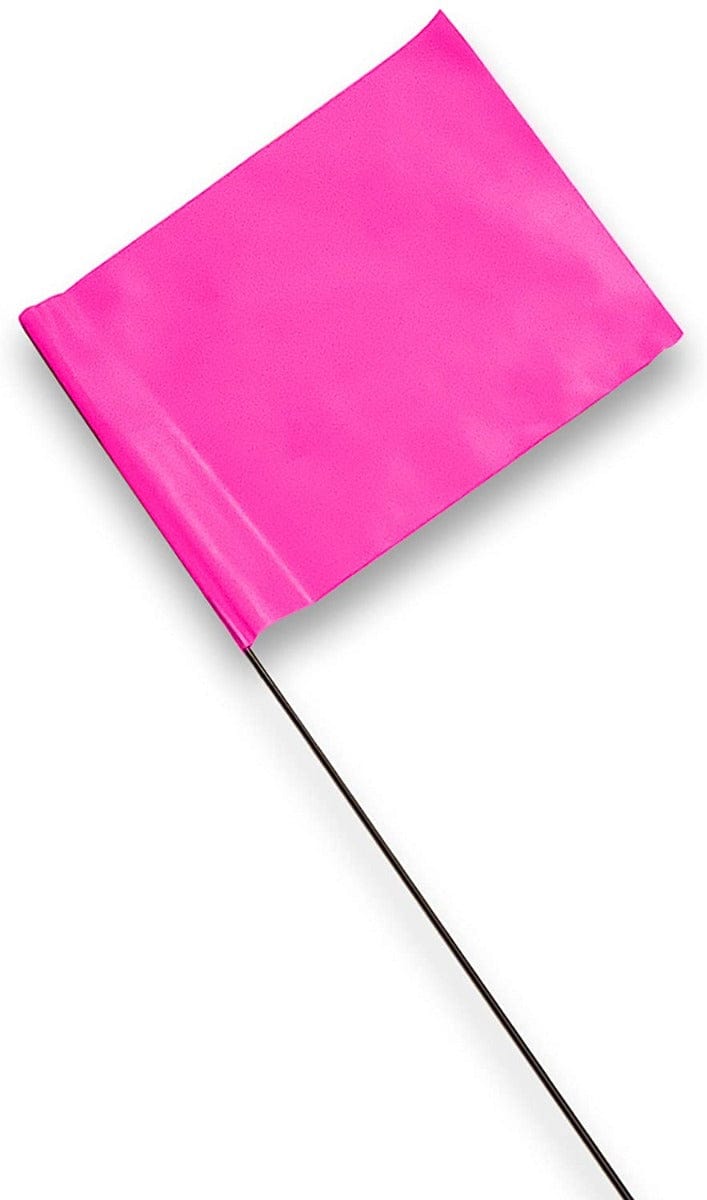 Orchard Valley Supply Marking Flag with Metal Rod 100/Bundle Pink