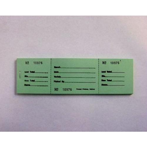 Orchard Valley Supply 3 Tab Bin Ticket - 25 per pack Green