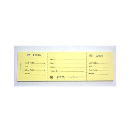 Orchard Valley Supply 3 Tab Bin Ticket - 25 per pack Yellow