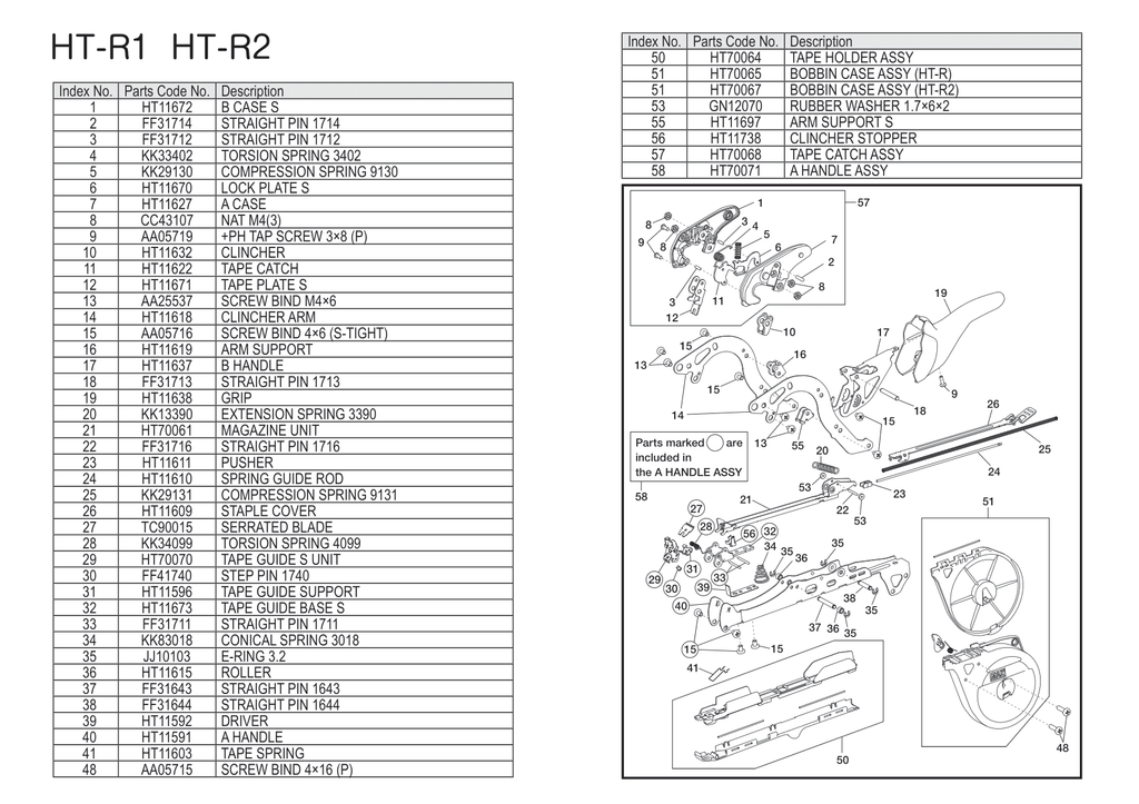 riruma21218ページ Replacement Parts for Max Tapener HT-R2 Plant Tie Machine