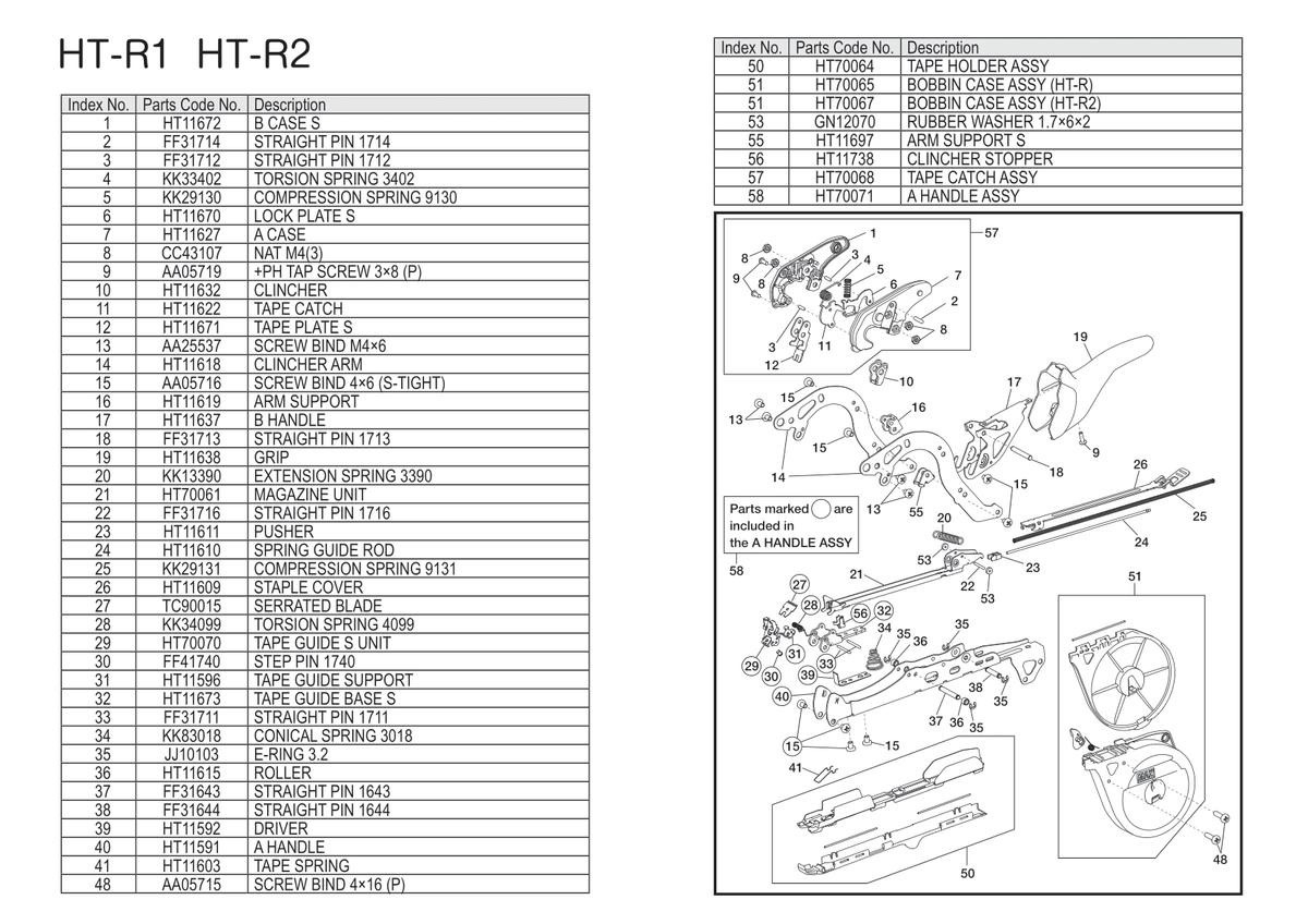 reinaページ Replacement Parts for Max Tapener HT-R2 Plant Tie Machine