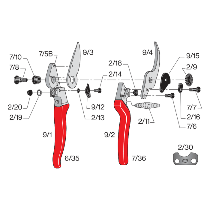 Pygar Replacement Parts Felco 9 Replacement Parts