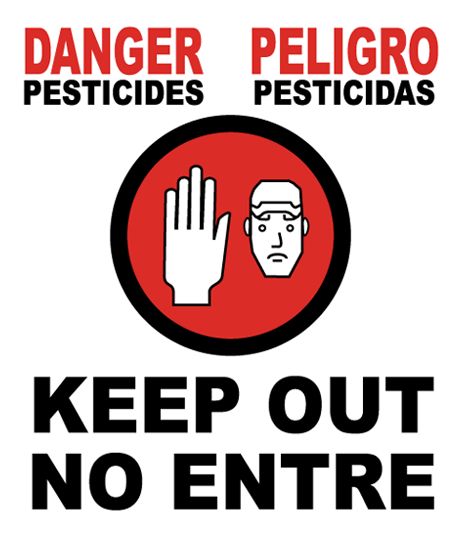 herbicide warning signs Bilingual Pesticide Warning Sign