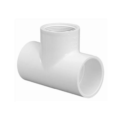 Orchard Valley Supply Schedule 40 PVC Pipe Tee Fitting - Slip x Slip x FPT