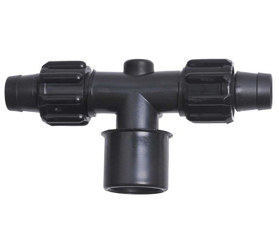 Orchard Valley Supply Jain 5/8 in. x 1/2 in. Socket x 3/4 in. Spigot PVC Drip Tape-Loc Tee